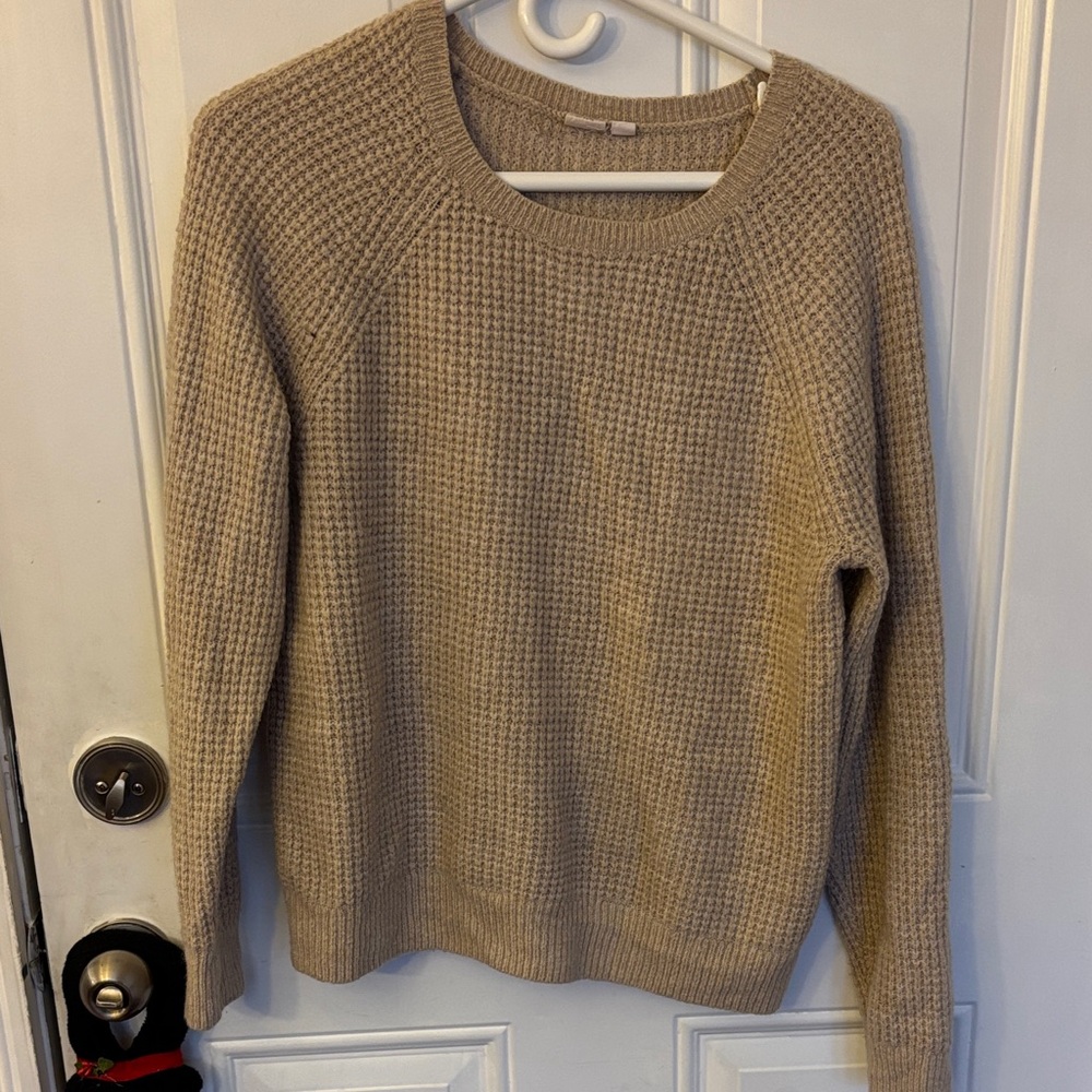 Woman’s Beige waffle knit Sweater